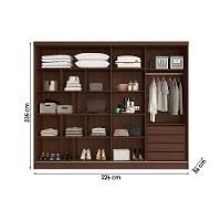 Guarda Roupa Casal 2 Portas De Correr E 4 Gavetas Galati Peroba-off White - Europa - 2