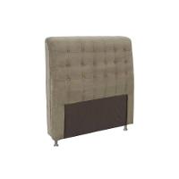 Painel De Cama Box Estofada Solteiro Dama Plus Suede Marrom Taupe - Simbal - 1
