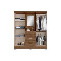 Guarda Roupa Solteiro 4 Portas E 3 Gavetas C- Espelho Roma 1181 C- Pés Freijo-off White - Carraro - 3