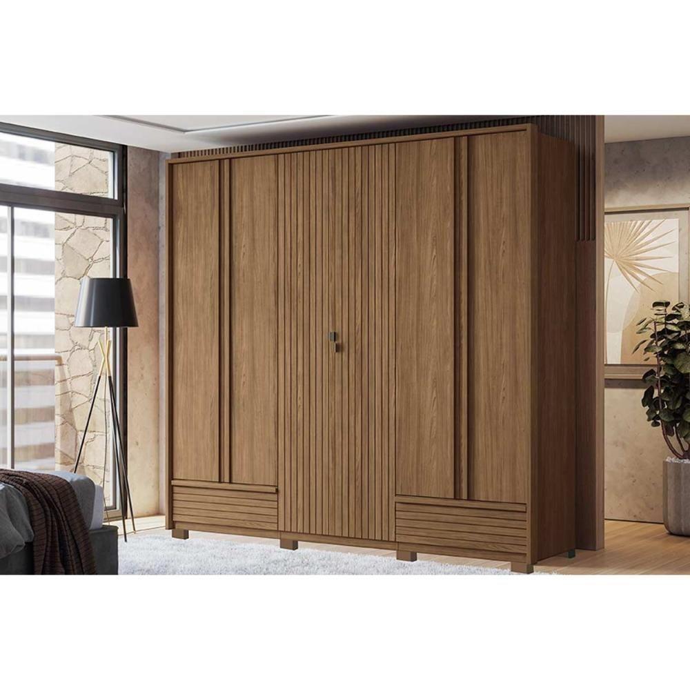 Guarda Roupa 6 Portas E 5 Gavetas C- Pés Democrata Jatobá - Santos Andirá - 1