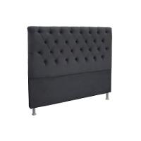 Painel De Cama Box Estofada Casal Embaixatriz Plus Suede Cinza - Simbal - 1