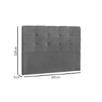Painel De Cama Box Estofada Queen Clean Plus Suede Marrom Chocolate - Simbal - 3