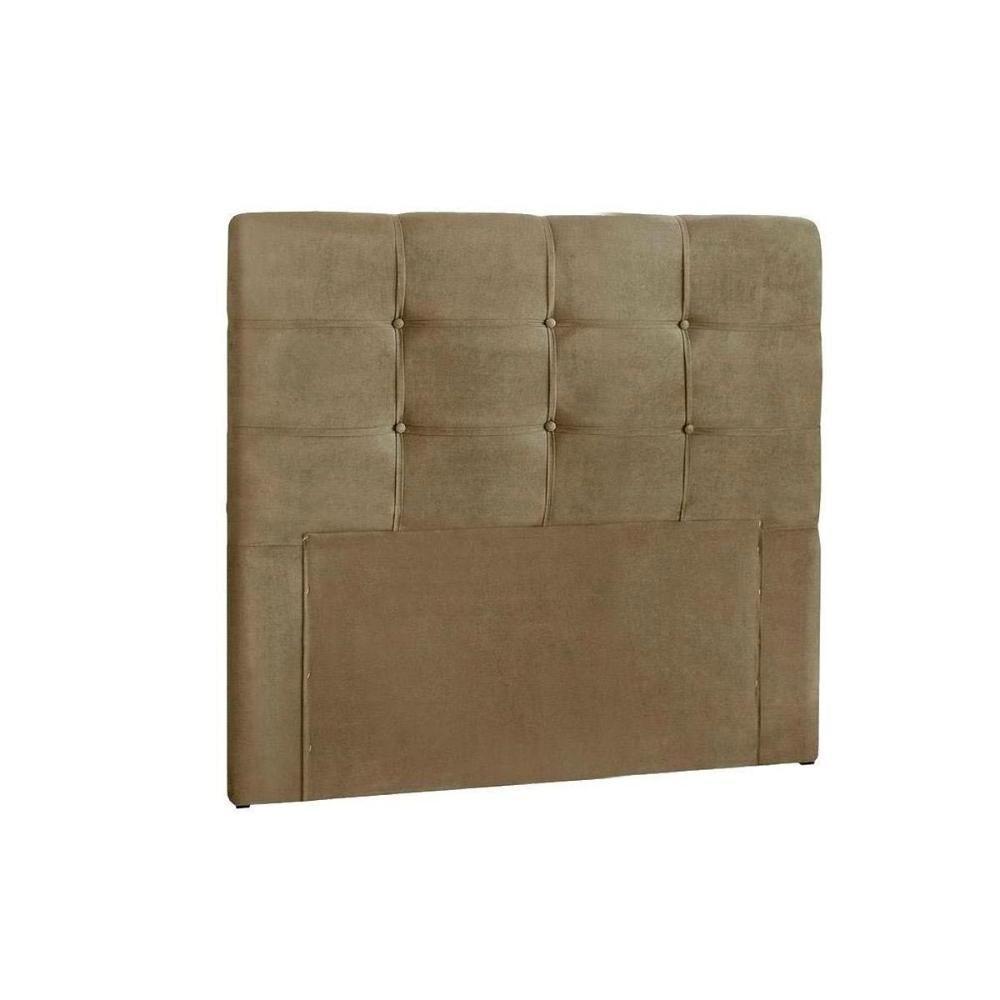 Painel De Cama Box Estofada Solteiro Clean Plus Suede Marrom Taupe - Simbal - 1