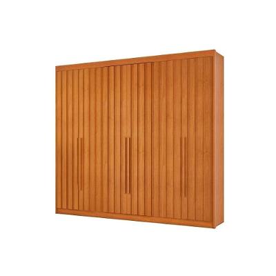 Guarda Roupa Casal Grécia 6 Portas de Bater 8 Gavetas Cacau MDF Conquista Móveis