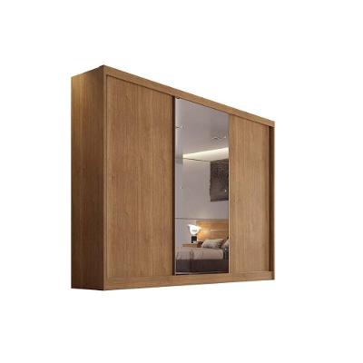 Guarda Roupa Casal Sonetto-Toulon Plus 3 Portas de Correr 8 Gavetas Cumaru MDF