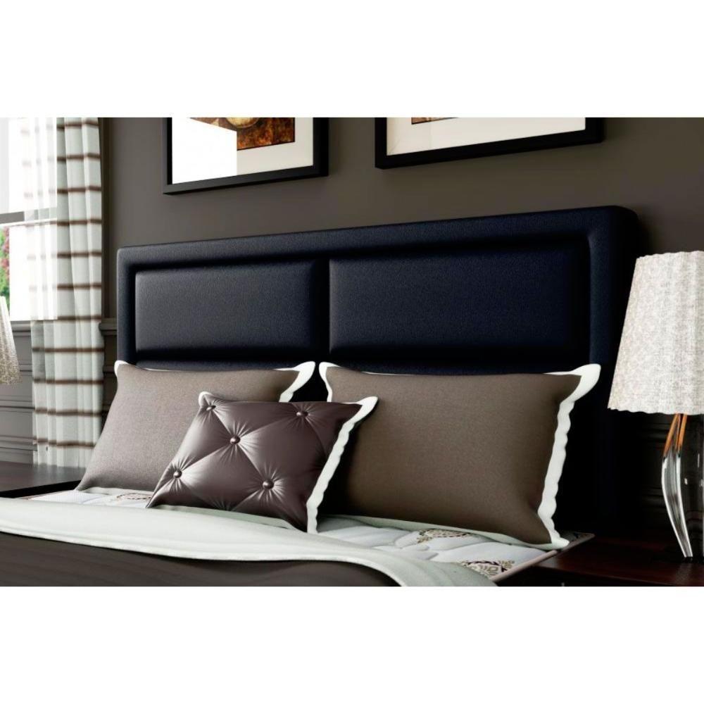 Painel De Cama Box Estofada Casal New York Courano Preto - Probel - 1