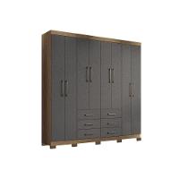 Guarda Roupa 8 Portas E 6 Gavetas C- Pés Liverpool Jatobá-grafite - Santos Andirá - 1