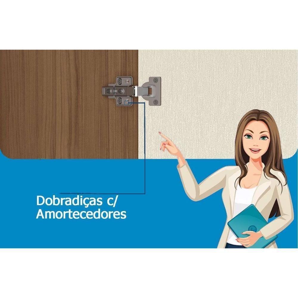 Guarda Roupa 6 Portas E 5 Gavetas C- Pés Democrata Jatobá-areia - Santos Andirá - 9