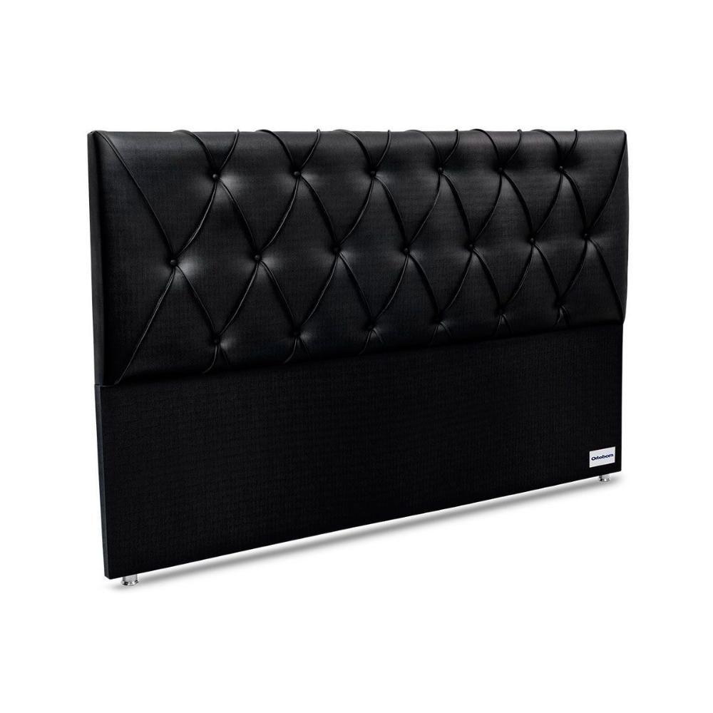 Painel De Cama Box Estofada 195 Murat Facto Black King 195 - Courano Preto - Ortobom - 1