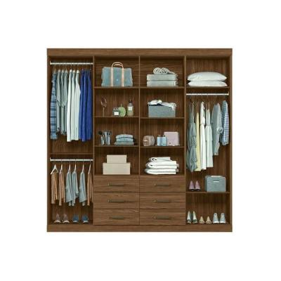 Guarda Roupa Casal Liverpool 8 Portas de Bater 6 Gavetas Jatobá-Grafite MDF-MDP