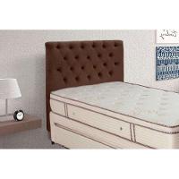 Painel De Cama Box Estofada Solteiro Embaixatriz Plus Suede Marrom Chocolate - Simbal - 3
