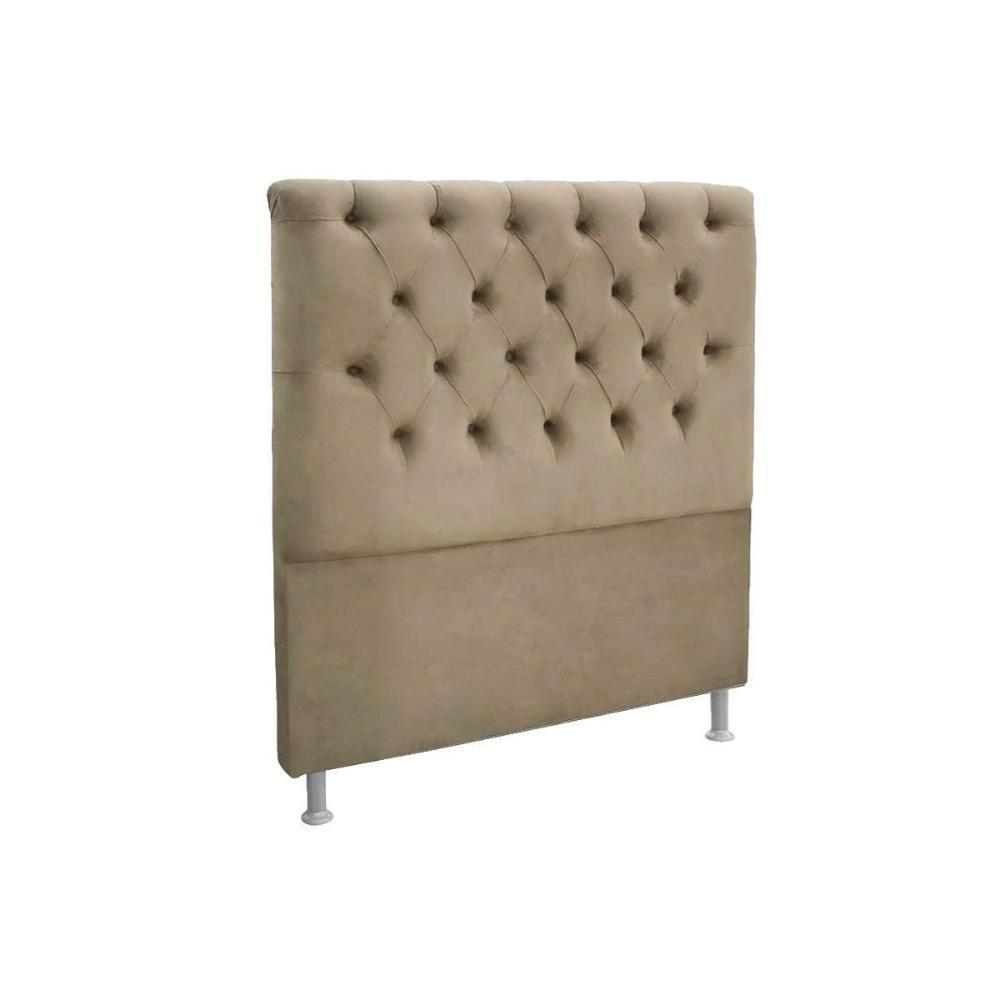 Painel De Cama Box Estofada King Embaixatriz Plus Suede Marrom Taupe - Simbal - 1