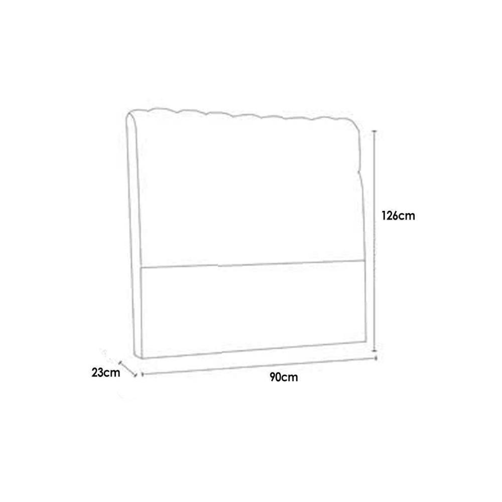 Painel De Cama Box Estofada Solteiro Dama Plus Suede Cinza - Simbal - 3