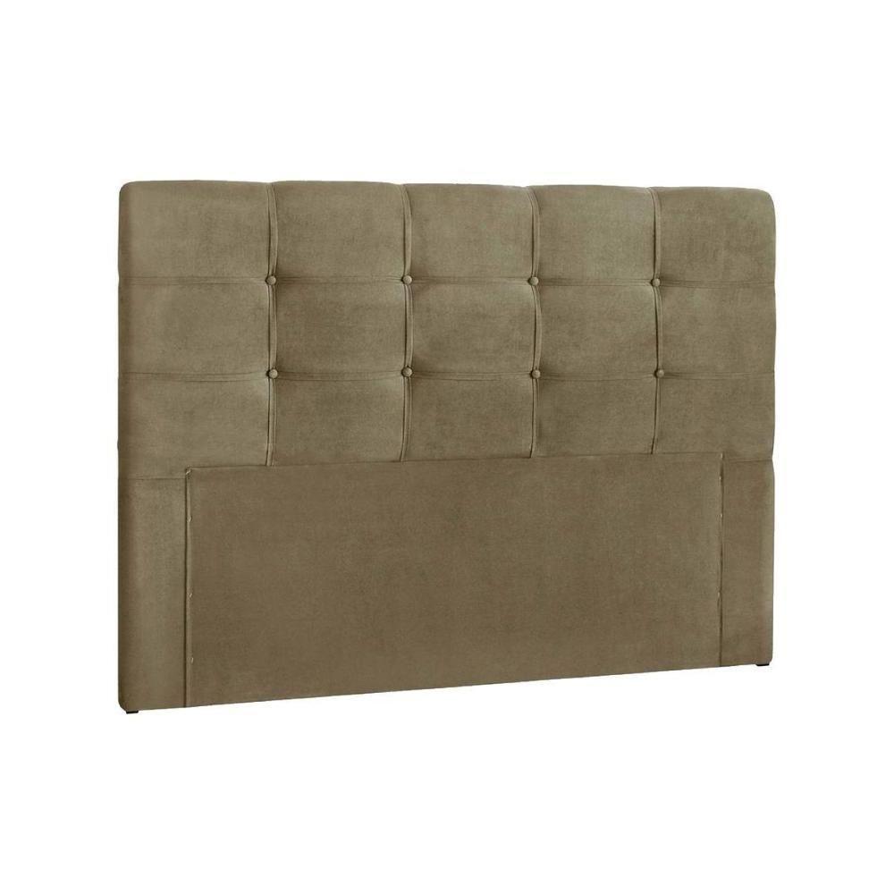 Painel De Cama Box Estofada Casal Clean Plus Suede Marrom Taupe - Simbal - 1