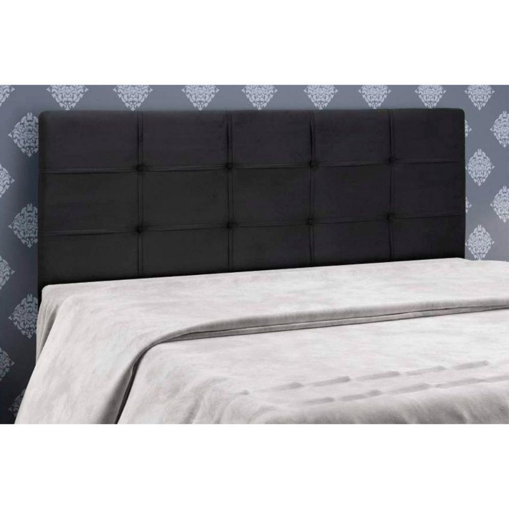 Painel De Cama Box Estofada Casal Clean Plus Suede Marrom Taupe - Simbal - 4
