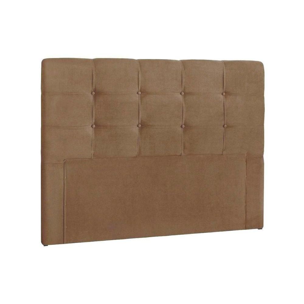 Painel De Cama Box Estofada Casal Clean Plus Suede Marrom Taupe - Simbal - 1