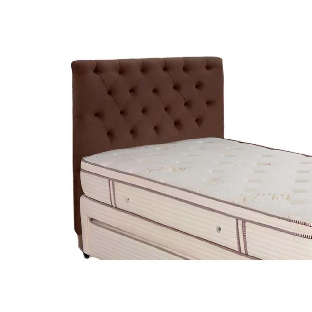 Painel De Cama Box Estofada King Embaixatriz Plus Suede Marrom Chocolate - Simbal - 1