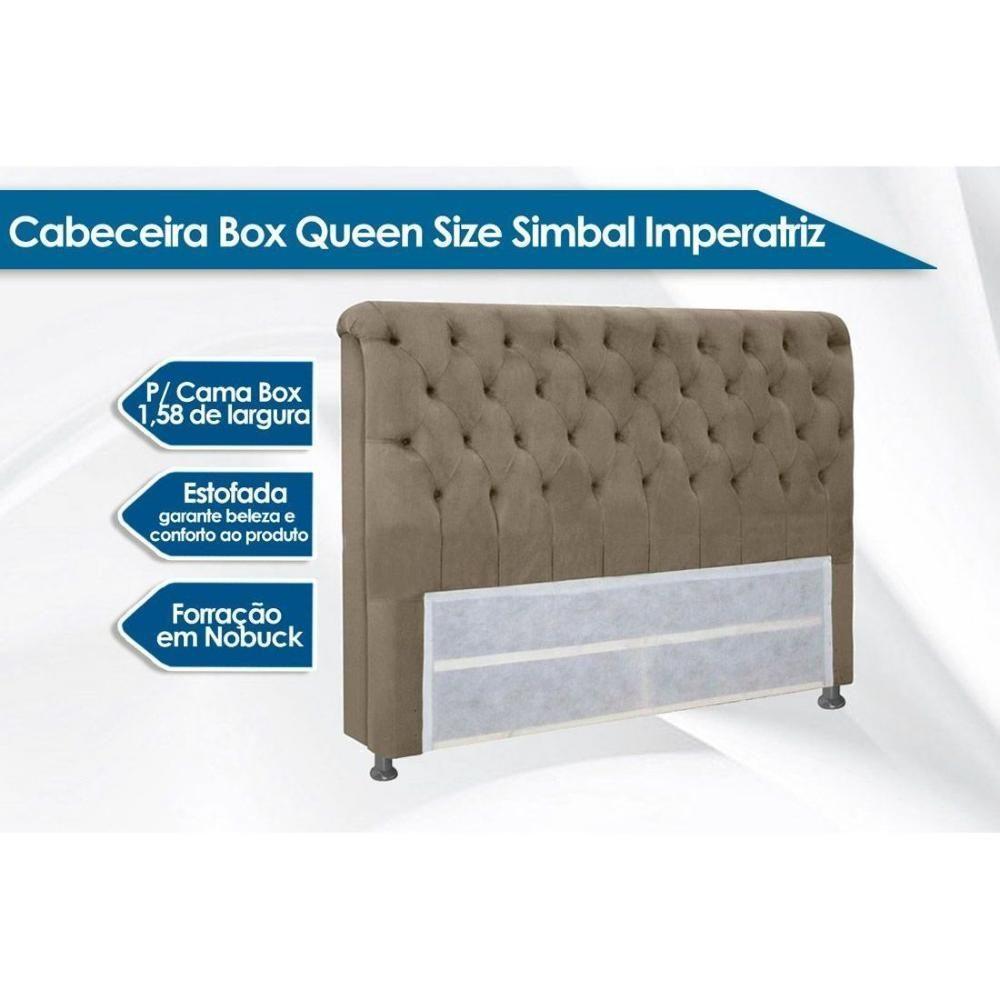 Painel De Cama Box Estofada Queen Imperatriz Plus Suede Cinza - Simbal - 2