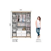 Guarda Roupa Bebê Aconchego C- 4 Portas E 2 Gavetas Branco-jequitiba - Henn - 2