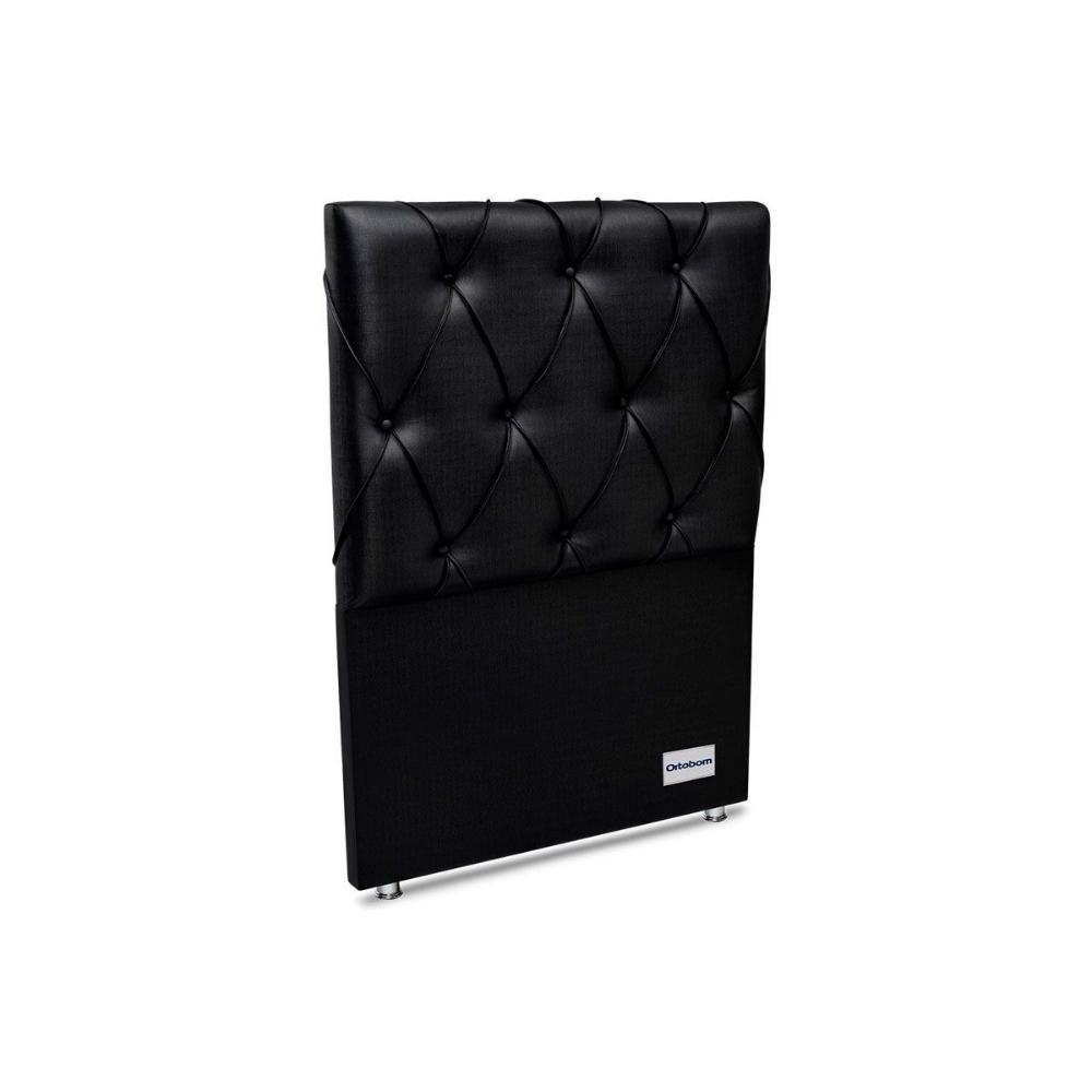 Painel De Cama Box Estofada Murat Facto Black Solteiro - Courano Preto - Ortobom - 1