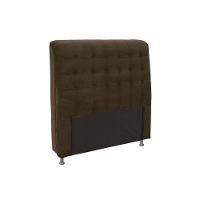Painel De Cama Box Estofada Solteiro Dama Plus Suede Marrom Chocolate - Simbal - 1