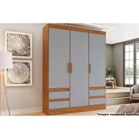 Guarda Roupa 3 Portas E 4 Gavetas Briz Lema B55 Nature-off White - Henn - 4