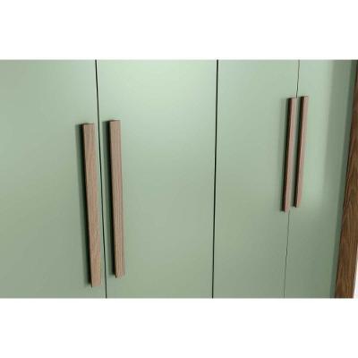 Guarda Roupa Casal CB03N564 5 Portas 4 Gavetas Nogueira-Verde Oliva Kappesberg