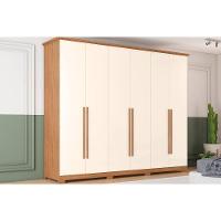 Guarda Roupa 6 Portas E 6 Gavetas C- Pés Leblon Nature-off White - Henn - 1