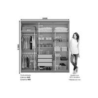 Guarda Roupa 6 Portas (2 C- Espelho) E 3 Gavetas Flora Duna-cristal - Henn