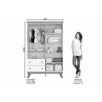 Quarto De Bebê Completo Confete 2 Peças (1 Guarda Roupa + 1 Cômoda) Qi66 Branco-jequitiba - Henn - 2