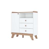 Quarto De Bebê Completo Confete 2 Peças (1 Guarda Roupa + 1 Cômoda) Qi66 Branco-jequitiba - Henn - 5