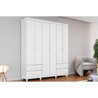 Guarda Roupa 6 Portas E 4 Gavetas C- Pés Canadá Plus Branco - Conquista - 1