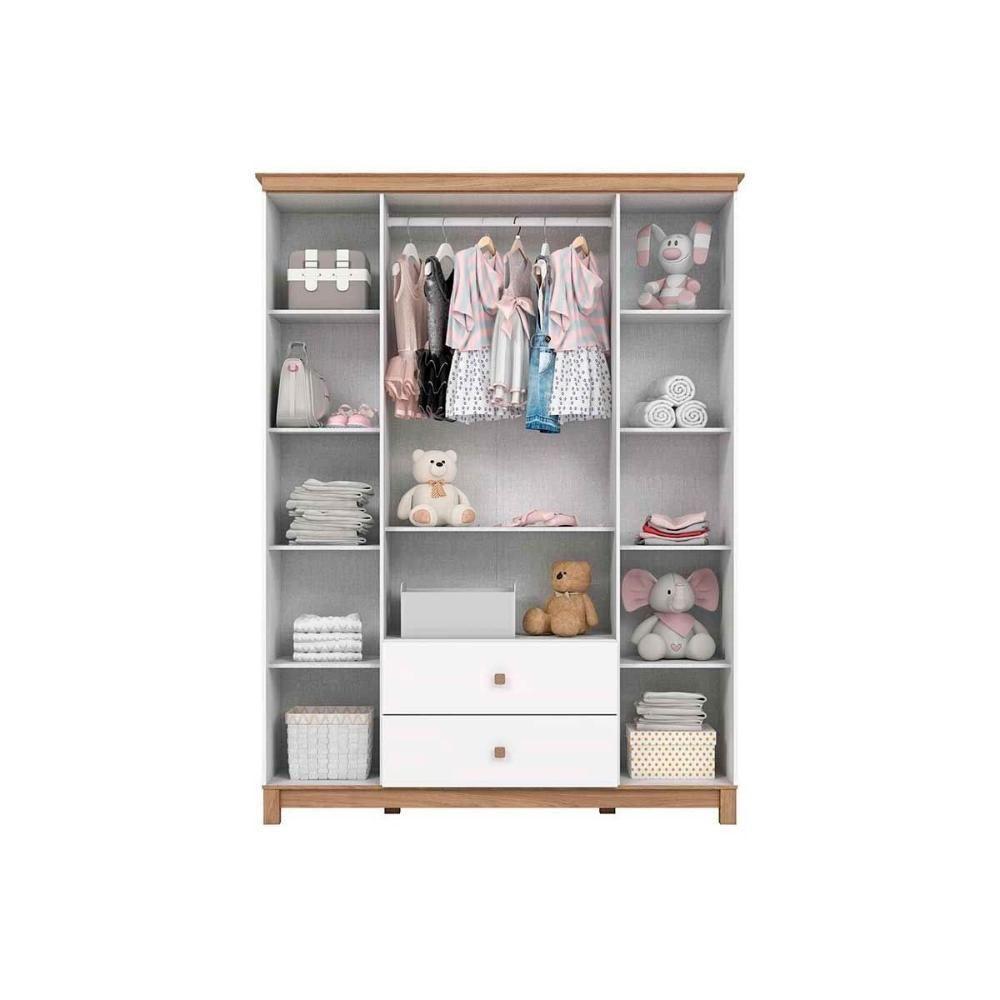 Quarto De Bebê Completo Aconchego 3 Peças (1 Guarda Roupa + 1 Berço + 1 Cômoda) Qi80 Branco-jequitiba - Henn - 8