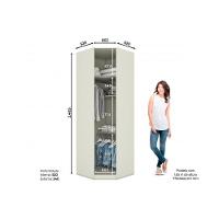 Guarda Roupa Closet De Quarto De Canto Oblíquo Seletto Mc07 C- 1 Porta Areia - Henn - 3