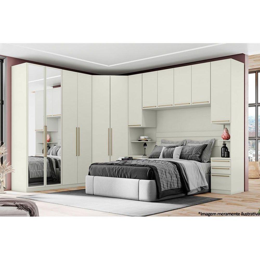 Guarda Roupa Closet De Quarto De Canto Oblíquo Mc05 Seletto C- 2 Portas E 3 Gavetas Areia-jequitibá - Henn - 5