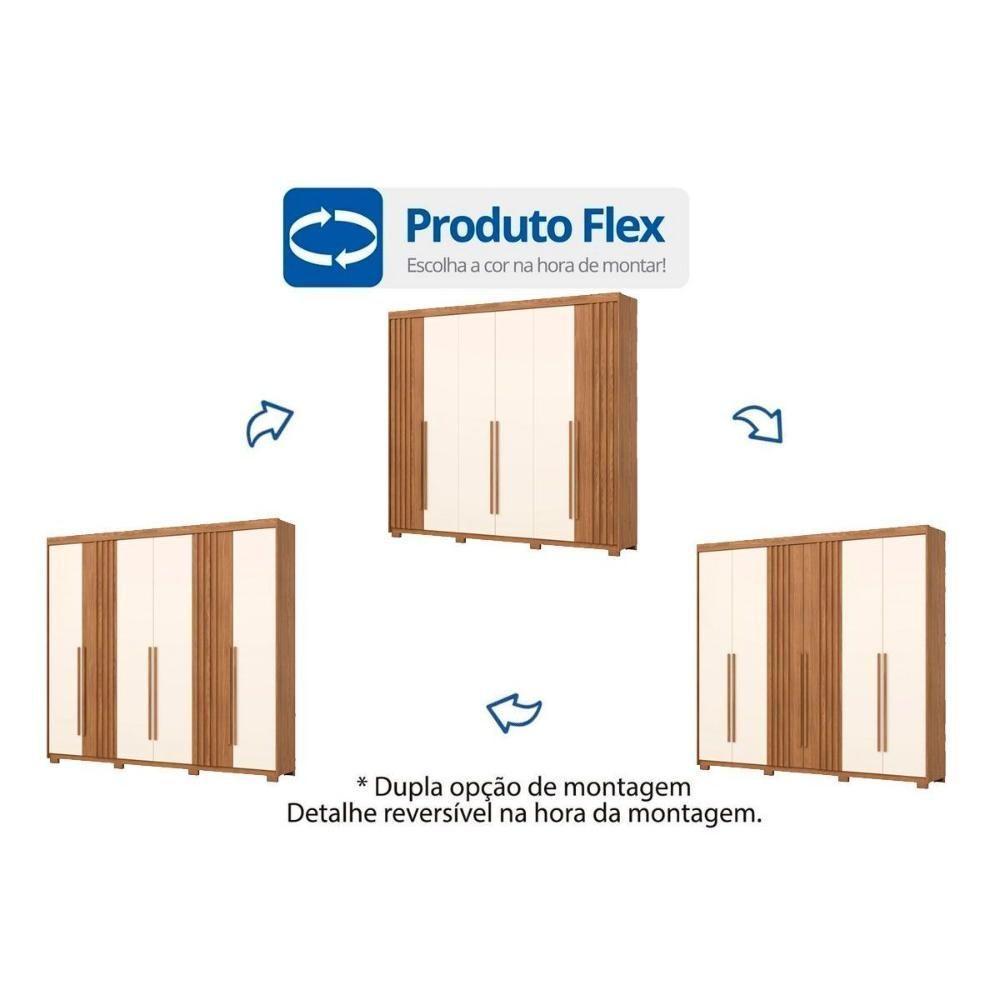 Guarda Roupa 6 Portas E 4 Gavetas C- Pés Norton Nature-off White - Henn - 4