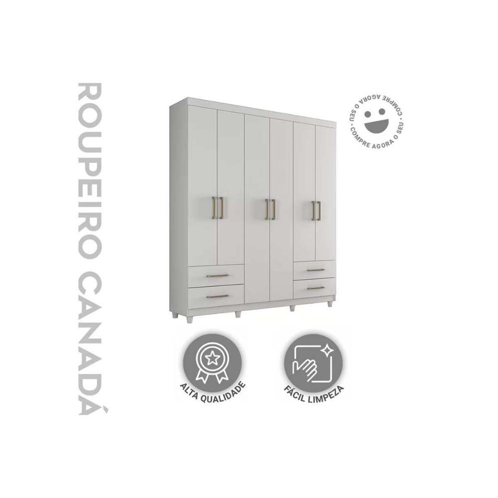 Guarda Roupa 6 Portas E 4 Gavetas C- Pés Canadá Plus Cinamomo - Conquista - 6