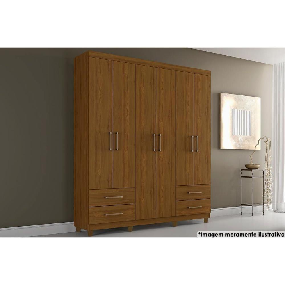 Guarda Roupa 6 Portas E 4 Gavetas C- Pés Canadá Plus Cinamomo - Conquista - 10