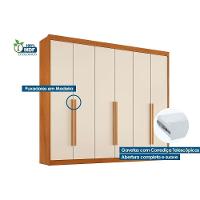 Guarda Roupa 6 Portas E 6 Gavetas Versalhes Cacau - Conquista - 3