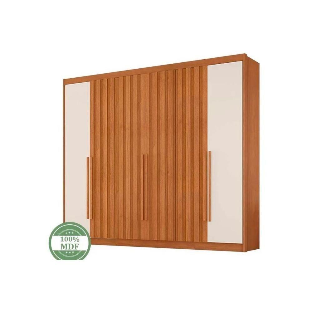 Guarda Roupa 6 Portas (4 Ripadas) E 6 Gavetas Atenas Cacau - Conquista - 4
