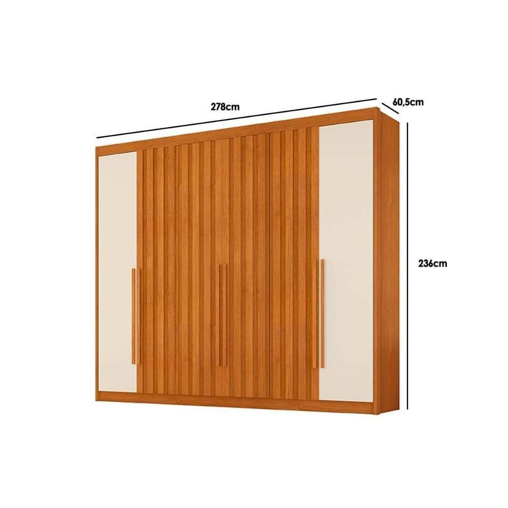 Guarda Roupa 6 Portas (4 Ripadas) E 6 Gavetas Atenas Cacau - Conquista - 7