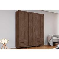 Guarda Roupa 6 Portas E 4 Gavetas C- Pés Canadá Plus Cacau - Conquista - 1