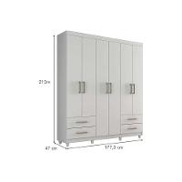 Guarda Roupa 6 Portas E 4 Gavetas C- Pés Canadá Plus Cacau - Conquista - 3
