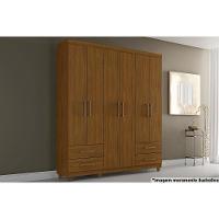 Guarda Roupa 6 Portas E 4 Gavetas C- Pés Canadá Plus Cacau - Conquista - 9