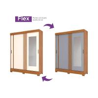 Guarda Roupa 2 Portas De Correr (1 C- Espelho) E 2 Gavetas C- Pés Briz B353 Nature-cinza - Henn - 3