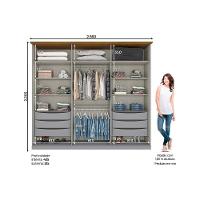 Guarda Roupa 6 Portas (2 C- Espelho) E 6 Gavetas Napoli Off White-nature - Henn - 3