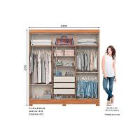 Guarda Roupa 6 Portas E 3 Gavetas C- Pés Briz B367 Nature-off White - Henn - 2