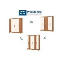Guarda Roupa 6 Portas E 3 Gavetas C- Pés Briz B367 Nature-off White - Henn