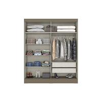 Guarda Roupa 2 Portas De Correr (1 C- Espelho) E 2 Gavetas Briz B74 Nature-off White - Henn - 4