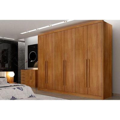 Guarda Roupa Casal Himalaia-Bandeira 6 Portas de Bater 8 Gavetas Bandeira Cumaru